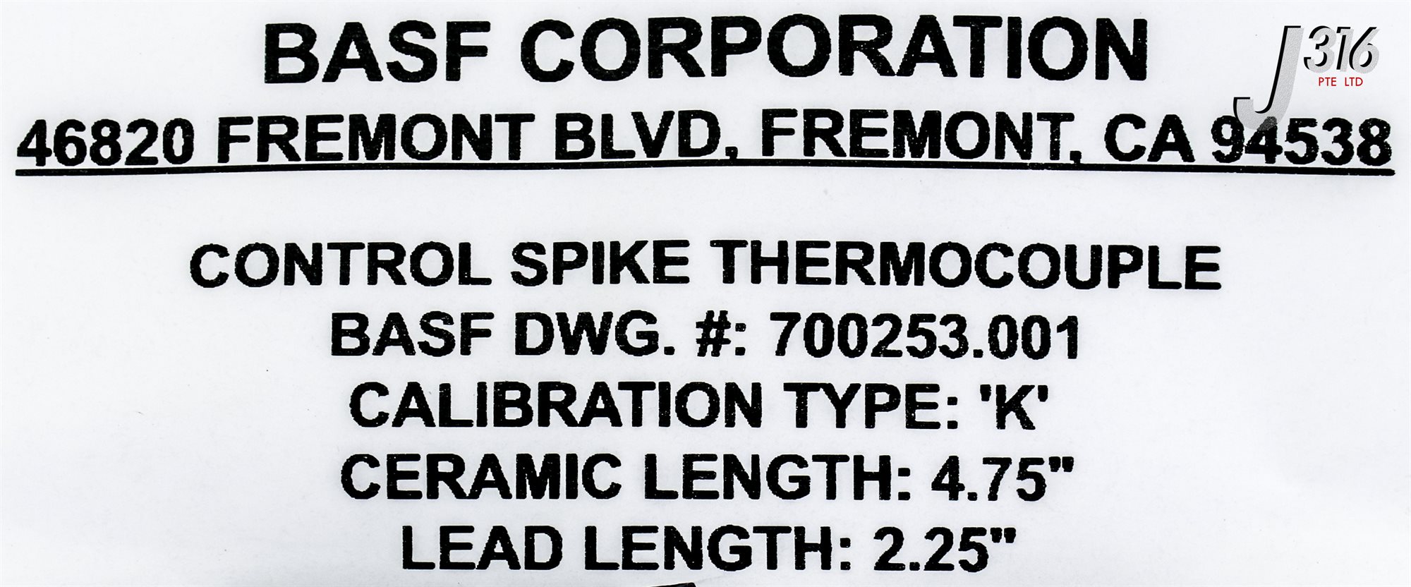 F 23696 BASF CONTROL SPIKE THERMOCOUPLE, TYPE K (NEW) 700253 | eBay